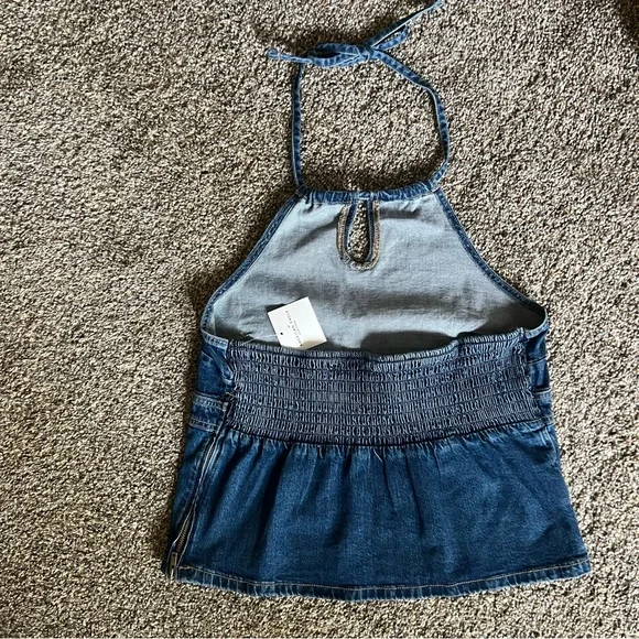 NWT American Eagle Denim Halter Top - Picture 3 of 5